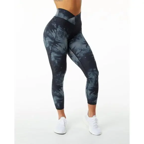 Alphalete All Purpose Legging Pants Blue Oil Strain Leggings No Size XXS or XS - Picture 1 of 9